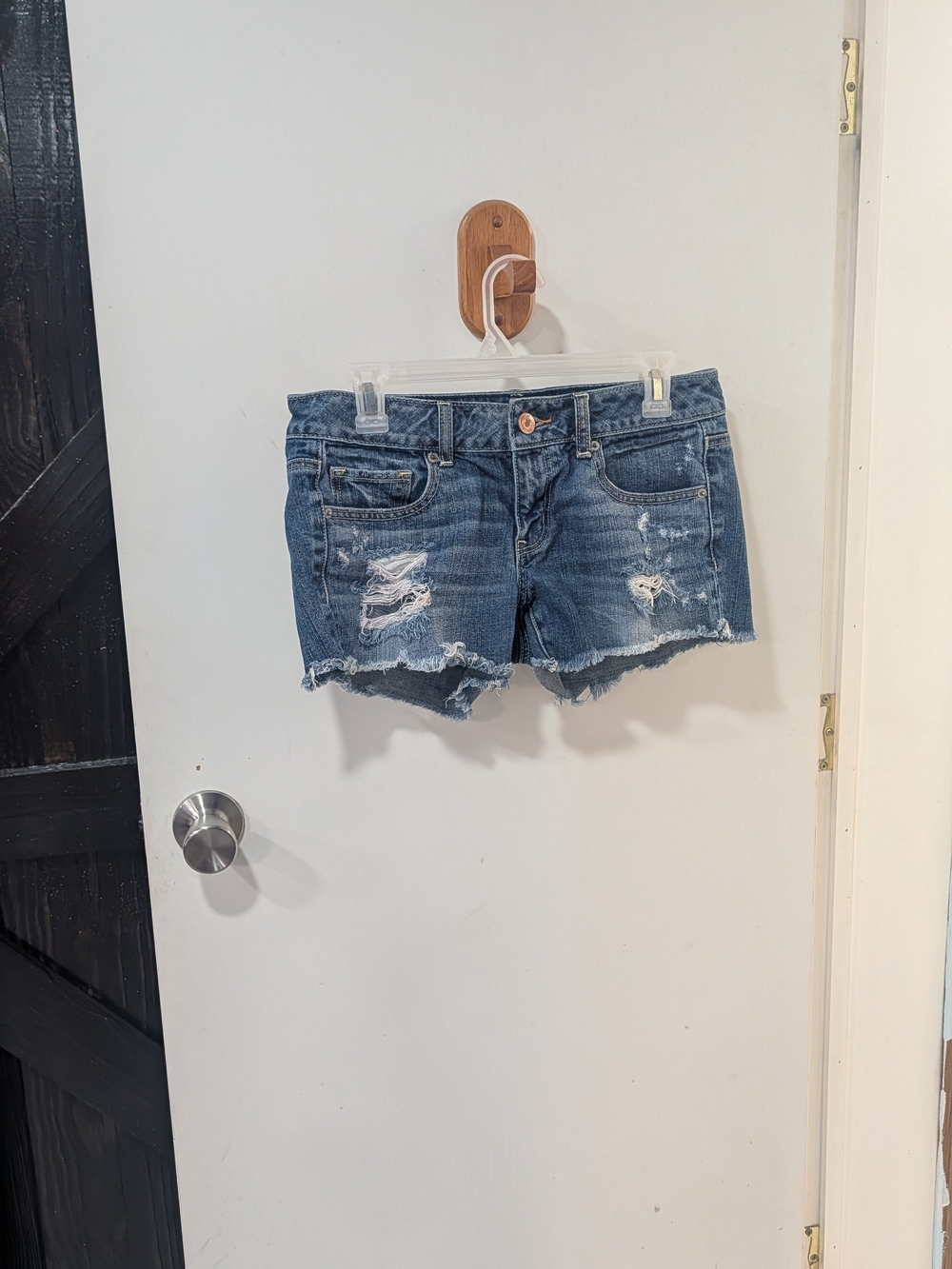 American Eagle Outfitters Distressed Denim Jean Shorts - Blue